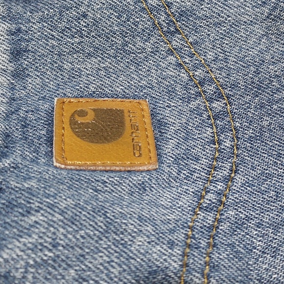 Carhartt Relaxed‎ Fit 100% cotton leather patch men's jeans US size 33 x 30 - Picture 6 of 8